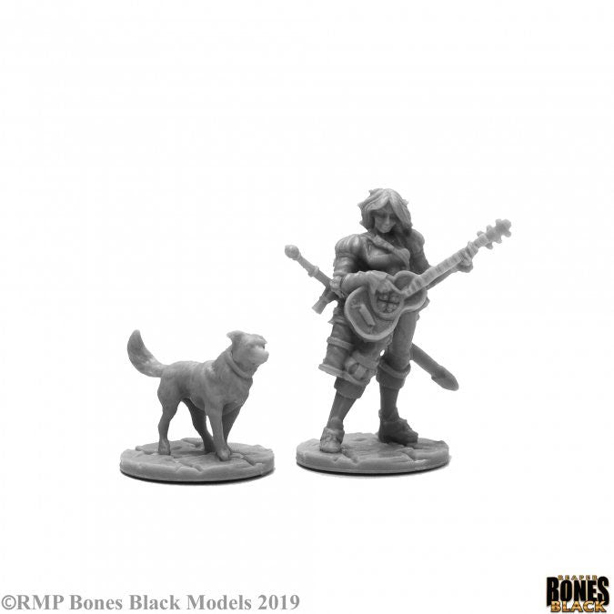 Reaper Miniatures Isobael The Bard and Rufus #44114 Unpainted Plastic Figure