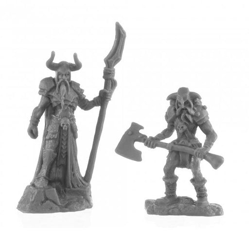 Rune Wight Thane and Jarl #44143 Bones Black Unpainted Plastic Figures
