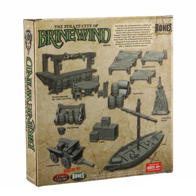 Pirate City of Brinewind #44153 Bones Black Unpainted Plastic Boxed Set