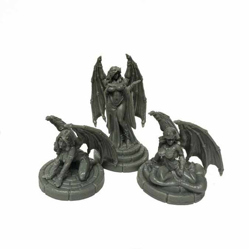 Demonic Temptation: Succubi #44160 Bones Black Unpainted Plastic Figures