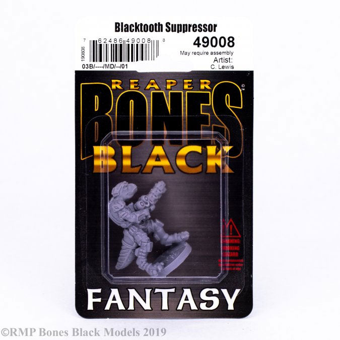 Reaper Miniatures Blacktooth Suppressor 49008 Bones Black Unpainted Plastic Mini