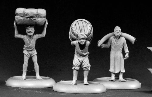 Reaper Miniatures Bearers And Porters (3) #50102 Chronoscope D&D RPG Mini Figure