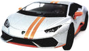 Die-Cast Metal Lamborghini Huracan - Silver with Orange Stripes