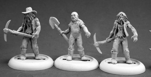 Reaper Miniatures Zombie Miners (3) #50317 Chronoscope Unpainted RPG Mini Figure