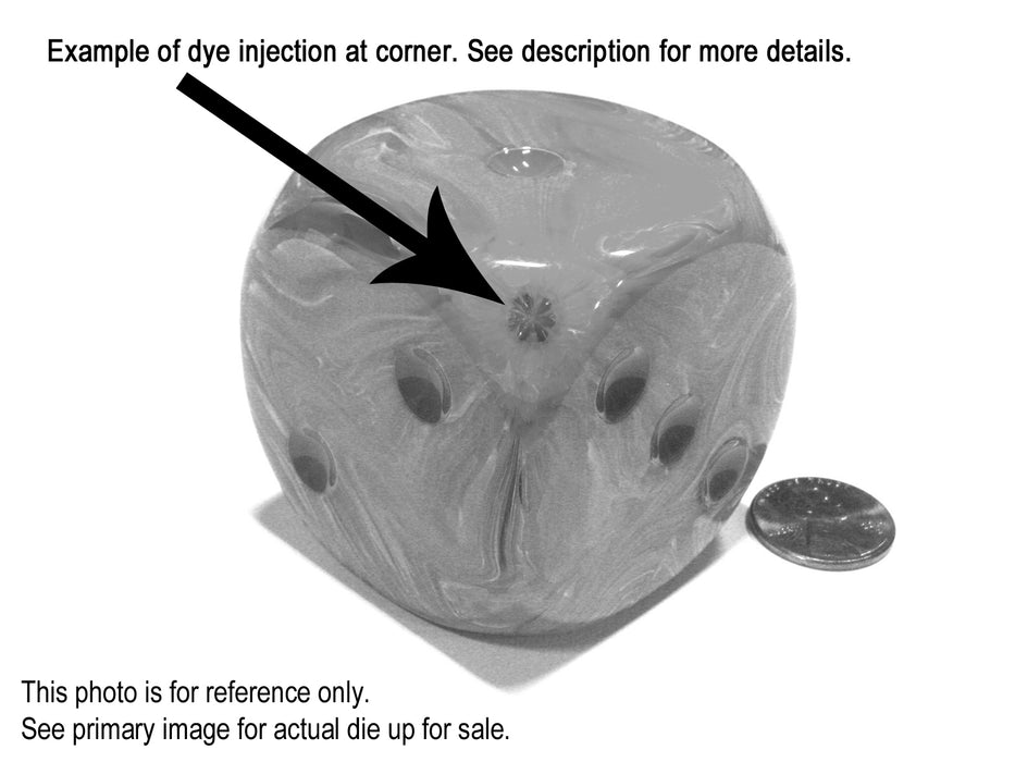 Scarab 50mm Huge Large D6 Chessex Dice, 1 Piece - Jade with Gold Pips