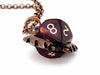 Dice Pendant Necklace 'Serrated Blade' with Old Copper Finish - Holds a D10