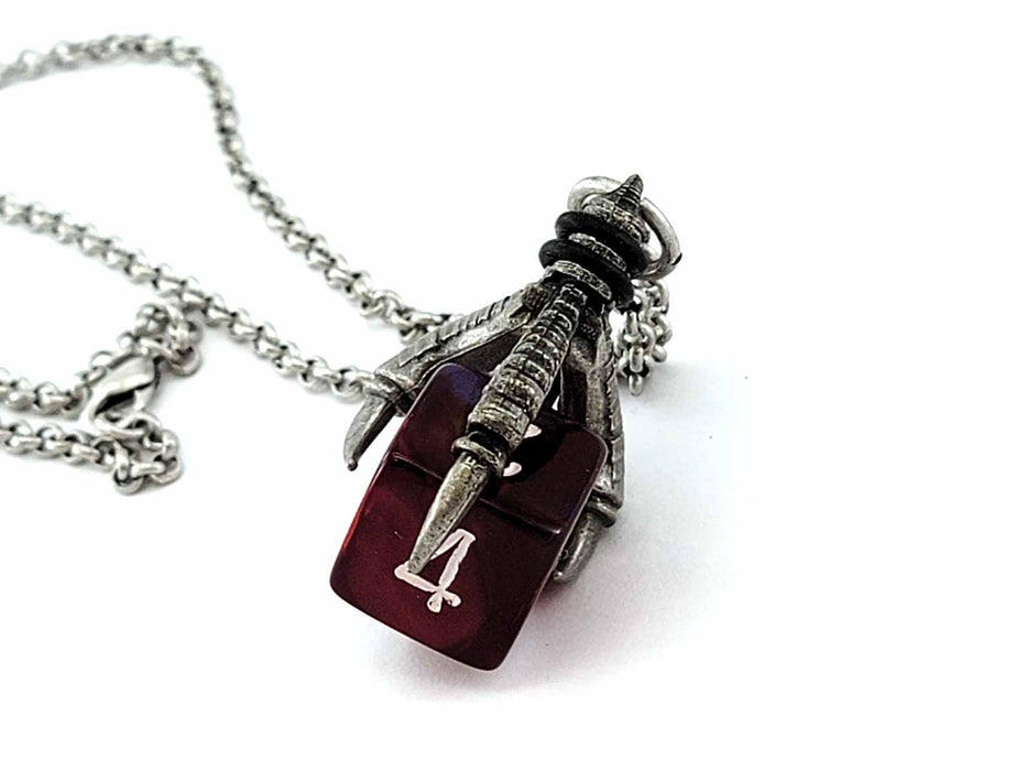 Dice Pendant Necklace with Old Silver Finish - Holds a D6