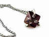 Dice Pendant Necklace with Old Silver Finish - Holds a D8