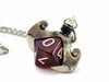 Dice Pendant Necklace with Old Silver Finish - Holds a D10