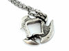 Dice Pendant Necklace 'Axe Blade' with Old Silver Finish - Holds a 12mm D6