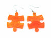Puzzle Piece Earrings, Vortex Style - Orange