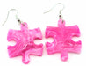 Puzzle Piece Earrings, Vortex Style - Pink