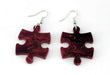 Puzzle Piece Earrings, Vortex Style - Red