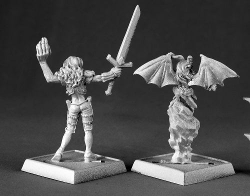 Reaper Miniatures Nualia and Elyrium #60012 Pathfinder Miniatures Unpainted Mini