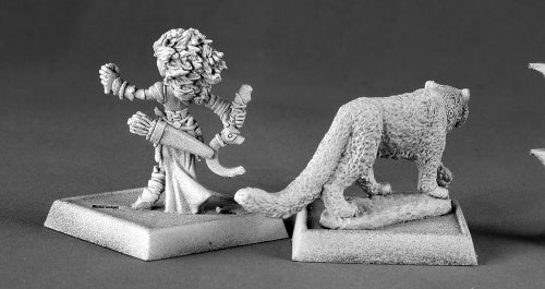 Lini, Iconic Gnome Druid & Droogami, Snow Leopard 60020 Unpainted