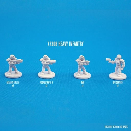 Heavy Infantry (12) Unpainted Plastic CAV Strike Operations Figures