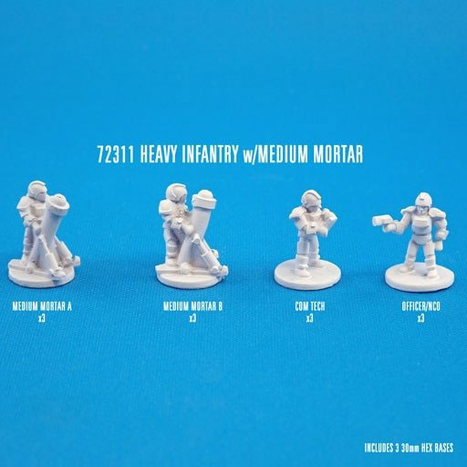 Reaper Miniatures Heavy Infantry with Medium Mortar (12) Unpainted Metal CAV