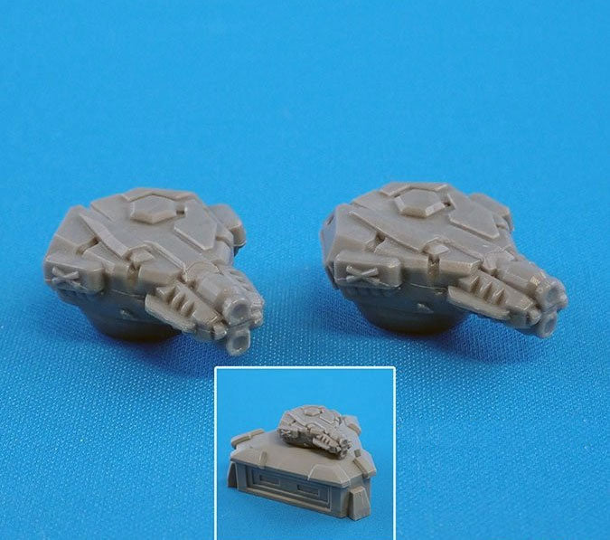 CAV: Strike Operations Battlefield Terrain Turret: Gun (2) #72616 Unpainted Plastic
