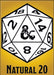 Dungeons & Dragons 3.5" x 2.5" Magnet - Natural 20