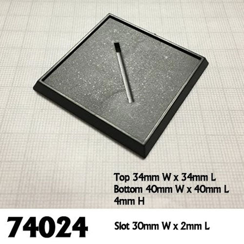 Reaper Miniatures 40mm Square Plastic Base (10) RPG Accessory #74024