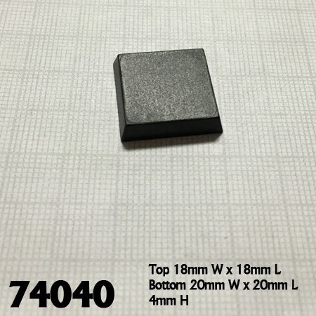 Reaper Miniatures 20mm Square Plastic Flat Top Base (25) RPG Accessory #74040
