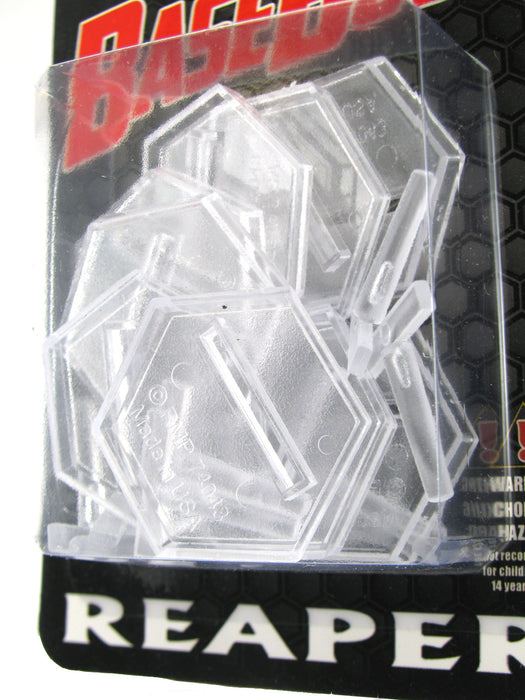 Reaper Miniatures 1 Inch Transparent Slotted Hex (10 bases 10 pegs) #74045
