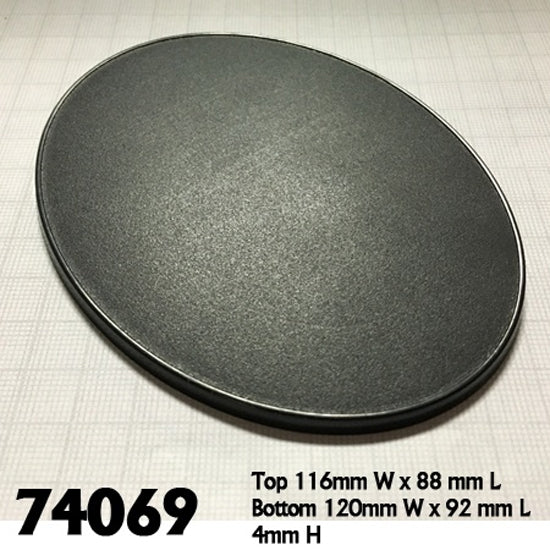Reaper Miniatures 120mm x 92mm Oval Gaming Base (4) #74069 Accessory
