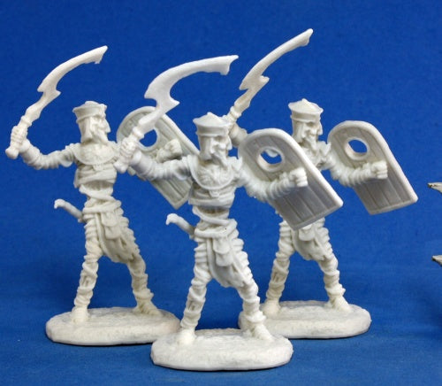 Reaper Miniatures Mummy Warrior (3) #77146 Bones Unpainted Plastic Mini Figure