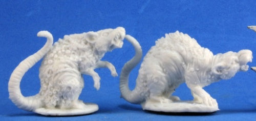 Reaper Miniatures Barrow Rats (2) #77198 Bones Unpainted Plastic RPG Mini Figure