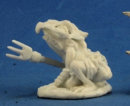 Reaper Miniatures Mudcroak, Squog Shaman #77269 Bones Unpainted Plastic Figure