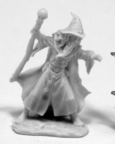 Reaper Miniatures Lendil Blackroot, Wizard #77412 Bones Unpainted Plastic Figure