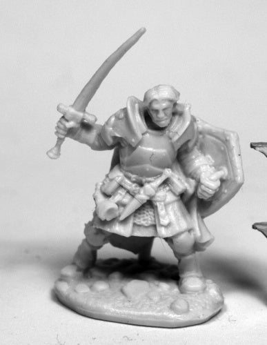 Reaper Miniatures Rheagar, Male Fighter #77467 Bones Unpainted Plastic Figure