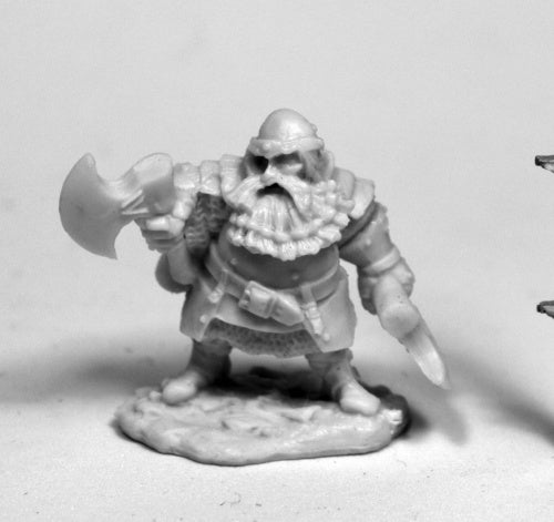 Reaper Miniatures Hagar, Dwarven Hero #77482 Bones Unpainted Plastic Mini Figure