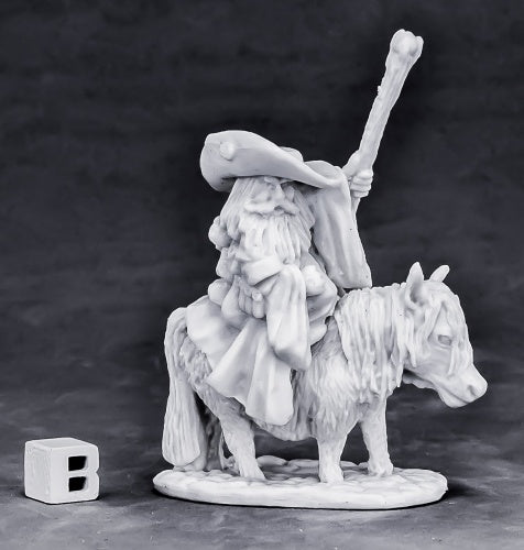 Reaper Miniatures Dwarf Mounted Battle Mage 77575 Bones Unpainted Plastic Figure