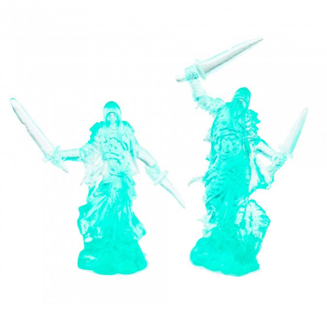 Wraith Slayers (2) #77641 Bones Unpainted Translucent Blue Plastic