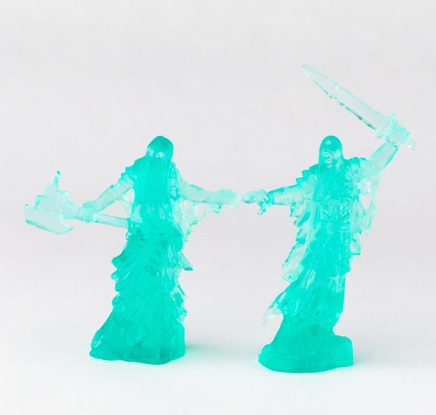 Wraith Duelists (2) #77643 Bones Unpainted Translucent Blue Plastic