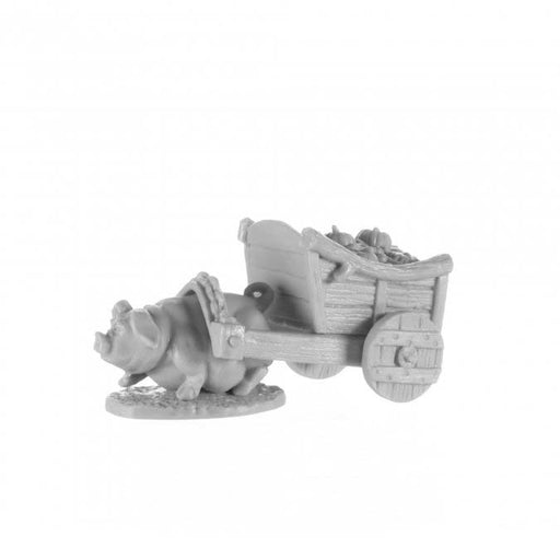 Pig and Cart #77657 Dark Heaven Legends Bones Unpainted Plastic Miniature Figure