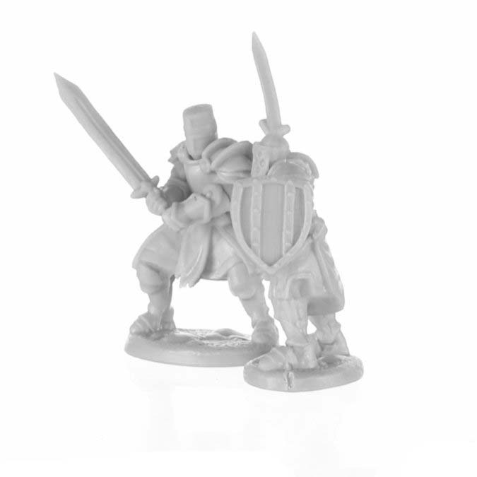 Reaper Miniatures Knight Heroes (2) #77676 Unpainted Plastic Bones Mini Figure