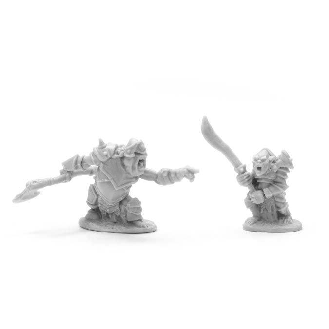 Reaper Miniatures Armored Goblin Leaders (2) #77678 Unpainted Plastic Bones Mini Figure