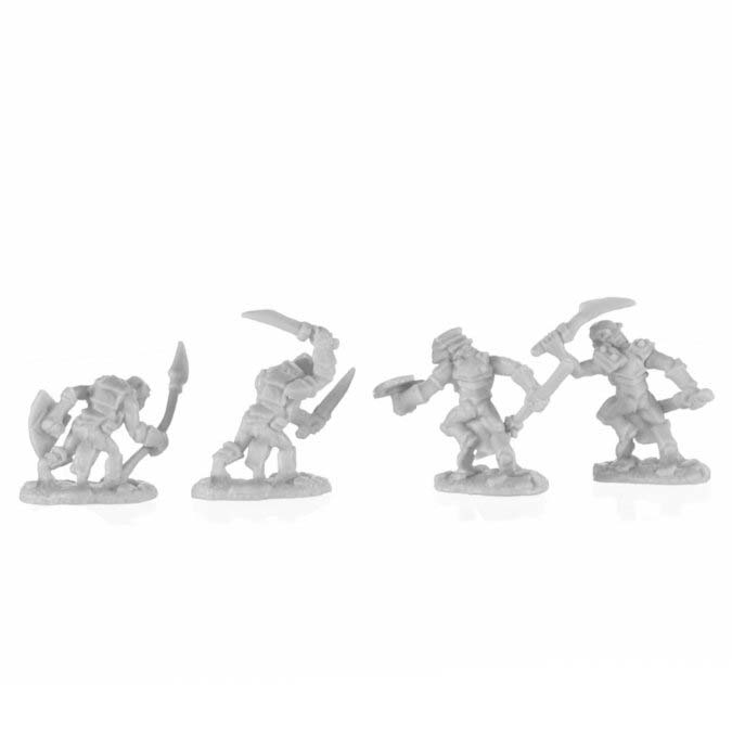 Reaper Miniatures Armored Goblin Warriors (4) #77679 Unpainted Plastic Bones Mini Figure