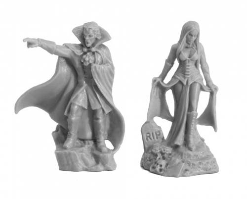 Reaper Miniatures Vampire Bloodlords (2) #77727 Bones Unpainted Plastic Figures