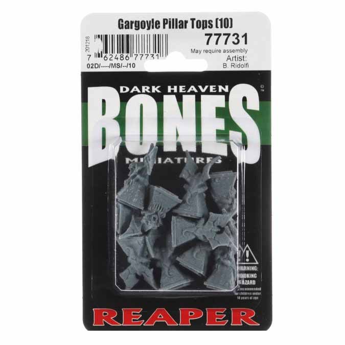Gargoyle Pillar Tops (10) #77731 Dark Heaven Legends Bones Unpainted Plastic Miniature Figure