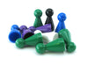 Pack of 10 Large Plastic Pawns #808AA (20mm x 40mm) - Assorted Colors