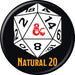 Dungeons & Dragons 1.25" Round Collectible Button - Natural 20