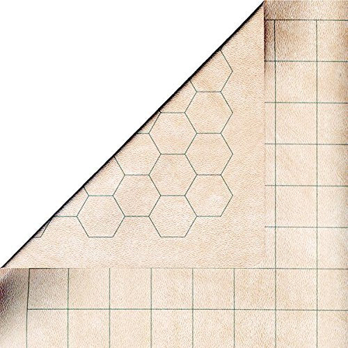 Chessex Battlemat - RPG Reversible Vinyl Mat 26" x 23.5" with 1" Squares/Hexes