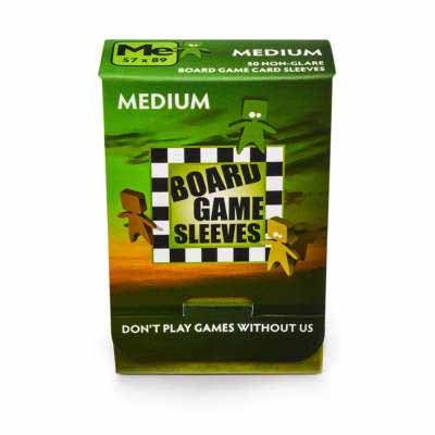 Medium Size 57x89mm Clear Non-Glare Board Game Sleeves (50)