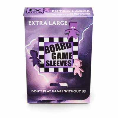 Extra Large Size 65x100mm Clear Non-Glare Board Game Sleeves (50)