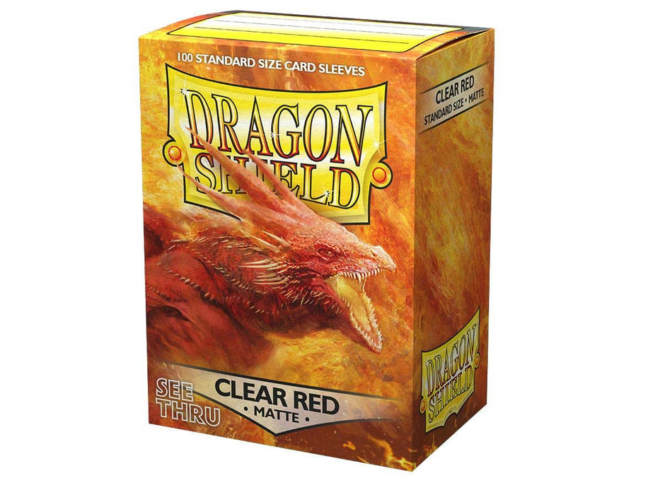Dragon Shield 100 Standard Size 63×88mm Card Sleeves, Matte - Clear Red ‘Ignicip’