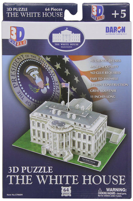 64 Piece 11" 3D Puzzle Model Kit - The White House