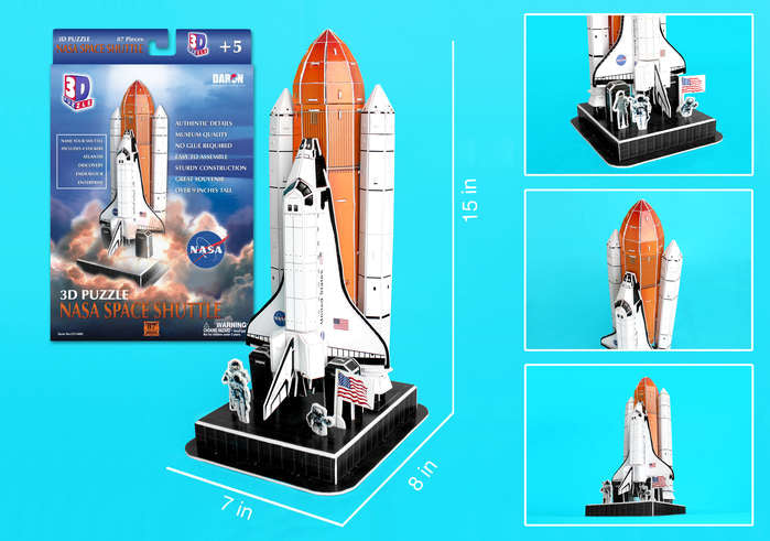 87 Piece 3D Puzzle Model Kit - Space Shuttle on Launch Pad